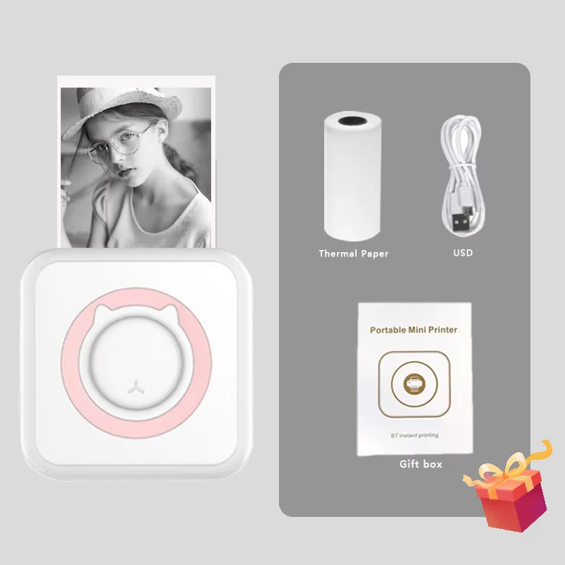PrintoGo- hermal Printer Photo Pocket Thermal Label Printer 58mm Printing Wireless Bluetooth Android IOS