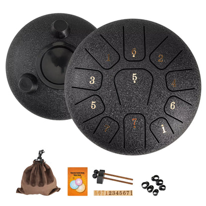 6" Steel Tongue Drum Gift Set | 11-Note Sound Healing Instrument W/Tuning Kit | Yoga/Meditation/Anxiety Relief Tool