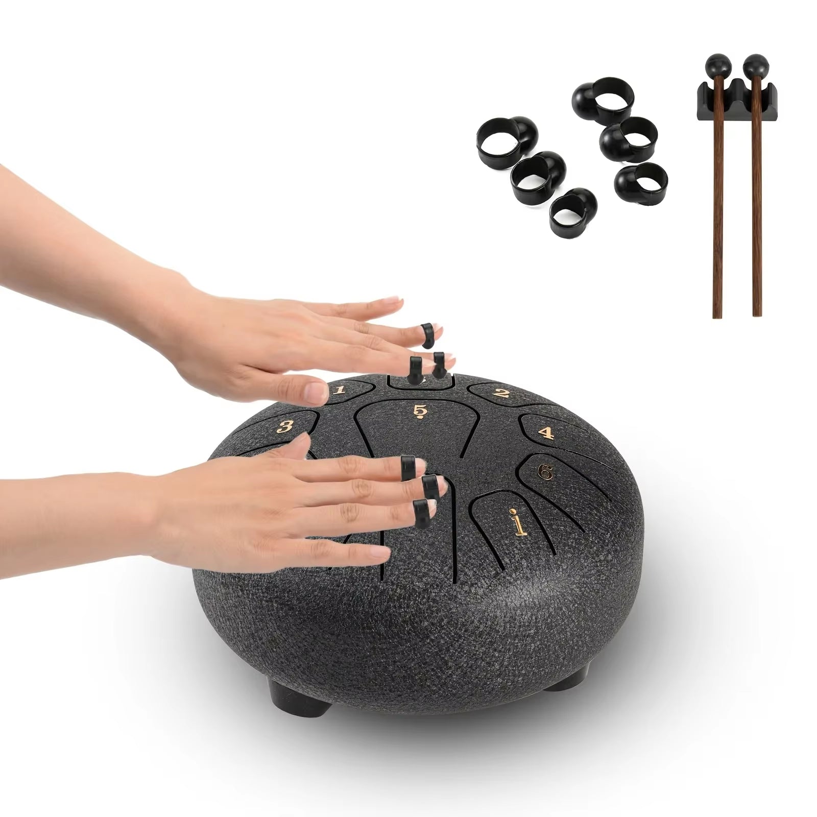 6" Steel Tongue Drum Gift Set | 11-Note Sound Healing Instrument W/Tuning Kit | Yoga/Meditation/Anxiety Relief Tool