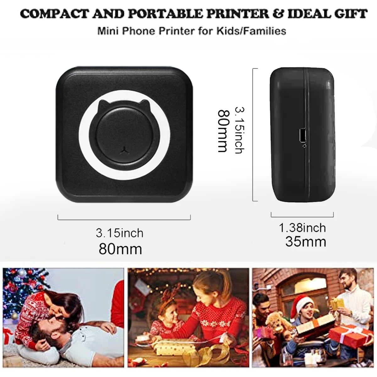 PrintoGo- hermal Printer Photo Pocket Thermal Label Printer 58mm Printing Wireless Bluetooth Android IOS