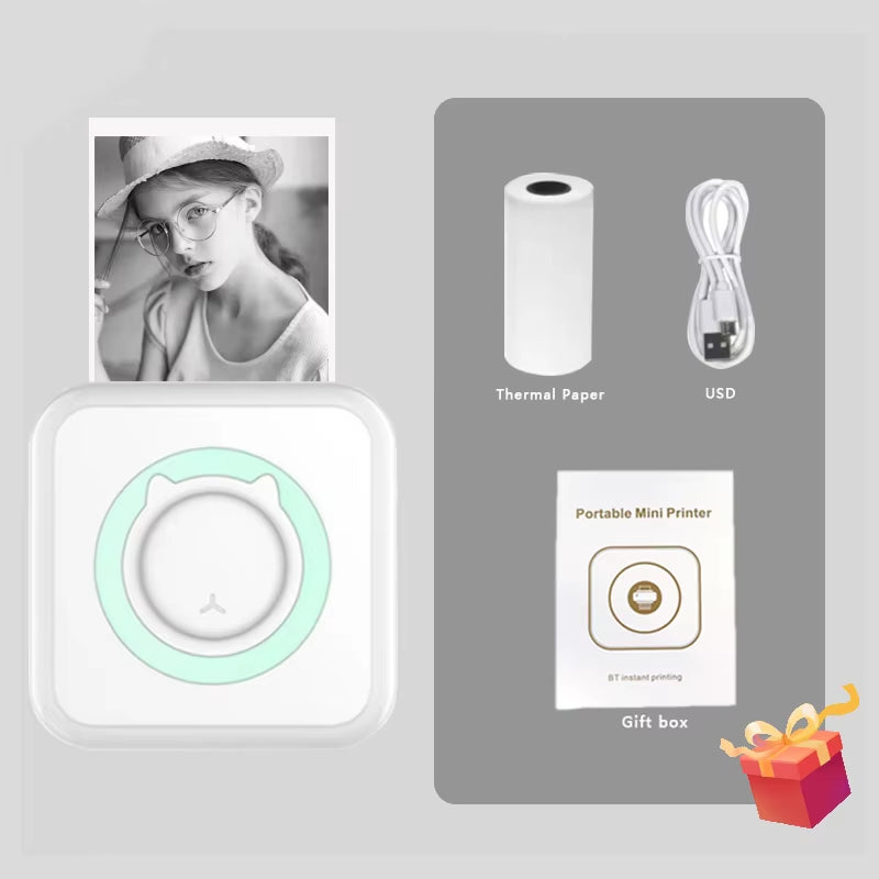 PrintoGo- hermal Printer Photo Pocket Thermal Label Printer 58mm Printing Wireless Bluetooth Android IOS