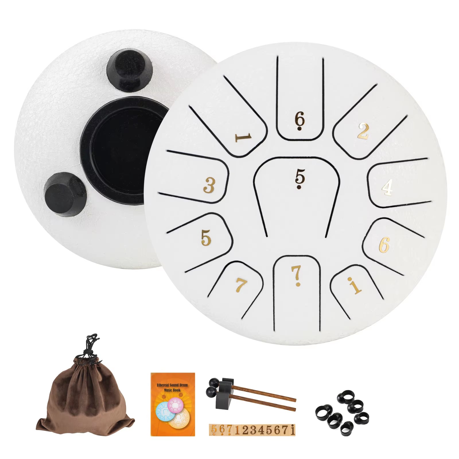 6" Steel Tongue Drum Gift Set | 11-Note Sound Healing Instrument W/Tuning Kit | Yoga/Meditation/Anxiety Relief Tool
