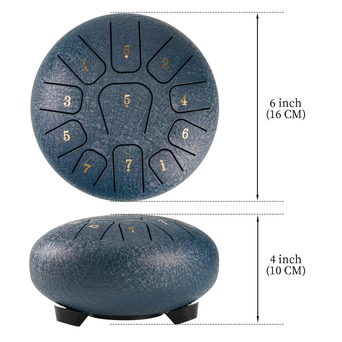 6" Steel Tongue Drum Gift Set | 11-Note Sound Healing Instrument W/Tuning Kit | Yoga/Meditation/Anxiety Relief Tool